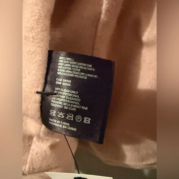 Reformation VEDA Beige Women's Suede Moto Jacket Size Medium Pink Cloud - Picture 6 of 8